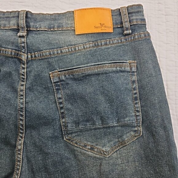 NWT Smith & Mills Denim Blue Jeans Stretch Men’s 38 x 32 Tailored Medium Wash - Picture 4 of 16